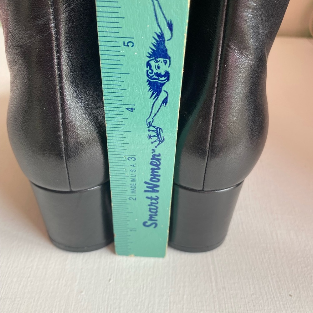 Worn once Cole Haan Black Leather Ankle Boots with chunky heel & zipper closure - Picture 12 of 12